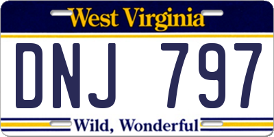WV license plate DNJ797