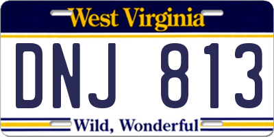 WV license plate DNJ813