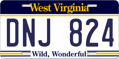 WV license plate DNJ824