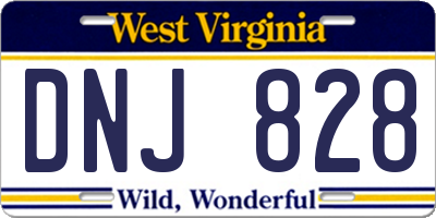 WV license plate DNJ828