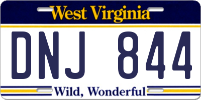 WV license plate DNJ844