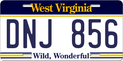 WV license plate DNJ856