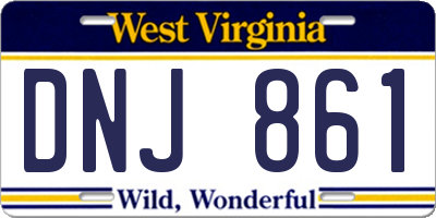 WV license plate DNJ861
