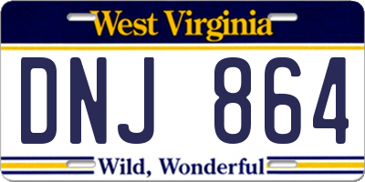 WV license plate DNJ864