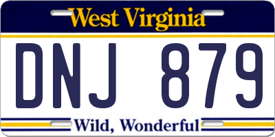 WV license plate DNJ879