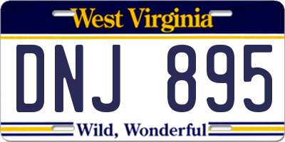 WV license plate DNJ895