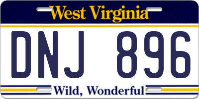 WV license plate DNJ896