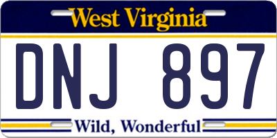 WV license plate DNJ897
