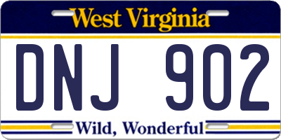 WV license plate DNJ902