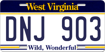 WV license plate DNJ903