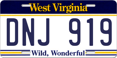 WV license plate DNJ919