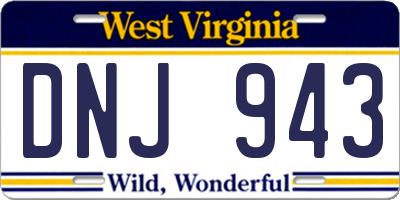 WV license plate DNJ943