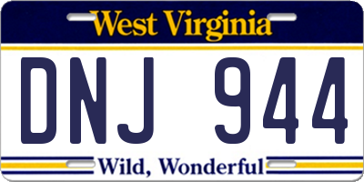 WV license plate DNJ944