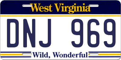 WV license plate DNJ969