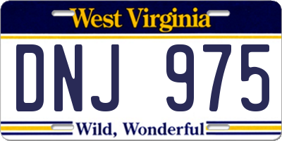 WV license plate DNJ975