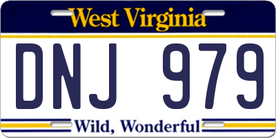 WV license plate DNJ979