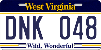 WV license plate DNK048