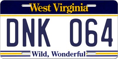 WV license plate DNK064