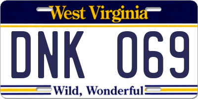 WV license plate DNK069