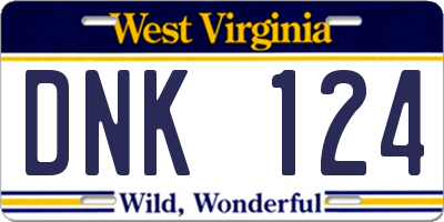WV license plate DNK124