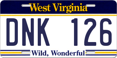 WV license plate DNK126