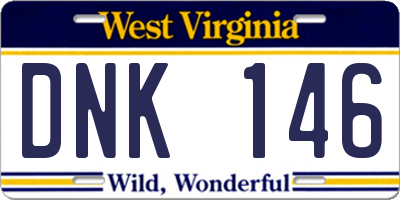 WV license plate DNK146