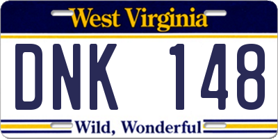 WV license plate DNK148