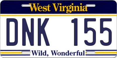 WV license plate DNK155
