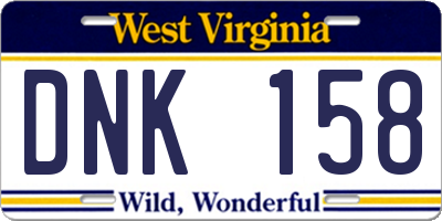 WV license plate DNK158