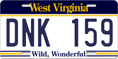 WV license plate DNK159