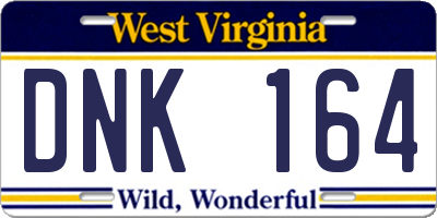 WV license plate DNK164