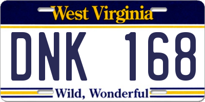 WV license plate DNK168