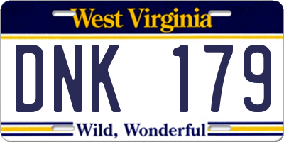 WV license plate DNK179