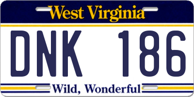 WV license plate DNK186