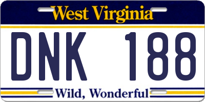 WV license plate DNK188