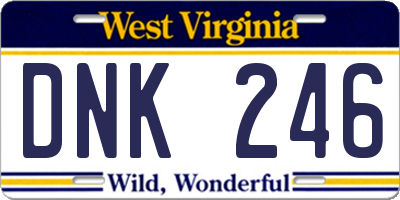 WV license plate DNK246