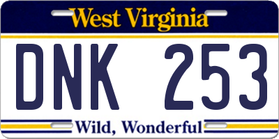 WV license plate DNK253