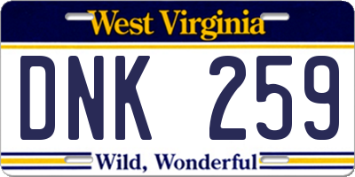 WV license plate DNK259