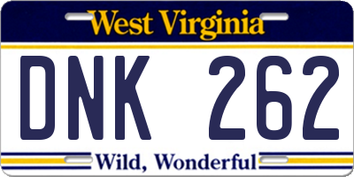 WV license plate DNK262