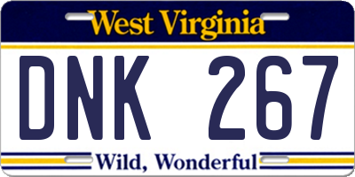 WV license plate DNK267