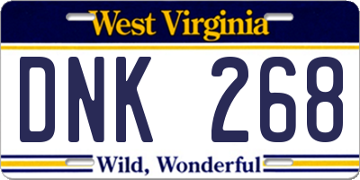WV license plate DNK268