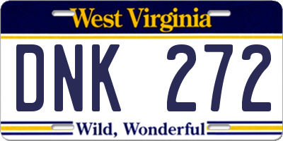 WV license plate DNK272