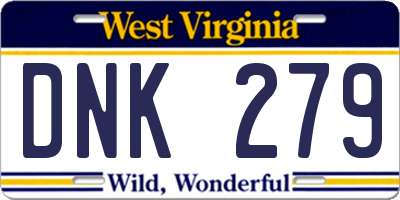 WV license plate DNK279