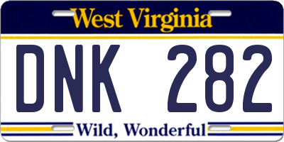 WV license plate DNK282