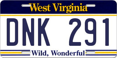 WV license plate DNK291