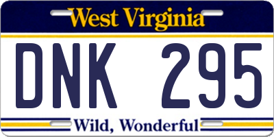 WV license plate DNK295