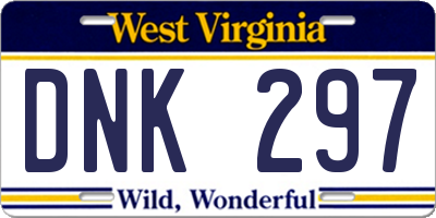 WV license plate DNK297