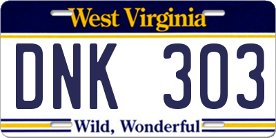 WV license plate DNK303