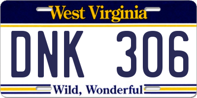 WV license plate DNK306