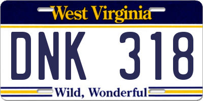 WV license plate DNK318
